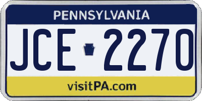 PA license plate JCE2270
