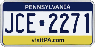 PA license plate JCE2271