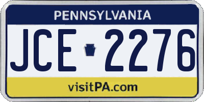 PA license plate JCE2276