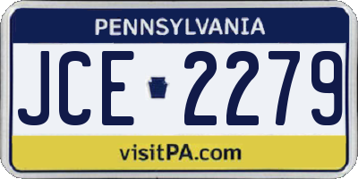 PA license plate JCE2279