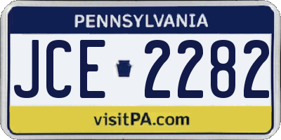 PA license plate JCE2282
