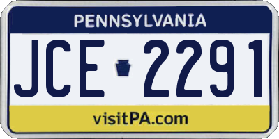 PA license plate JCE2291
