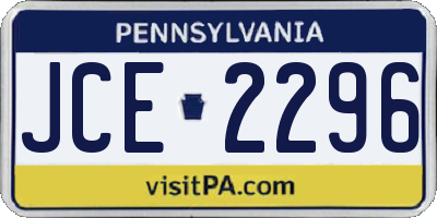 PA license plate JCE2296