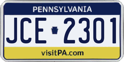 PA license plate JCE2301