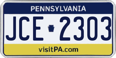 PA license plate JCE2303