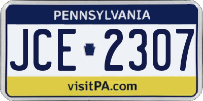 PA license plate JCE2307
