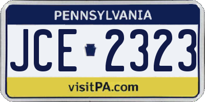 PA license plate JCE2323