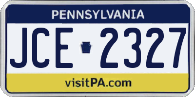 PA license plate JCE2327