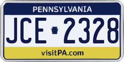 PA license plate JCE2328