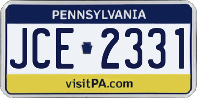 PA license plate JCE2331