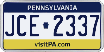 PA license plate JCE2337