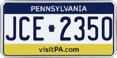 PA license plate JCE2350