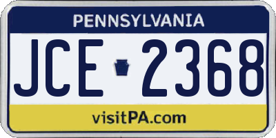 PA license plate JCE2368