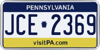 PA license plate JCE2369