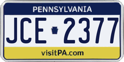 PA license plate JCE2377