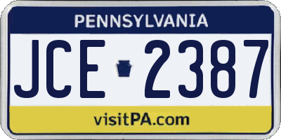 PA license plate JCE2387