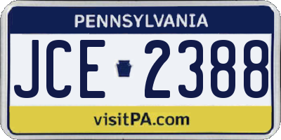 PA license plate JCE2388
