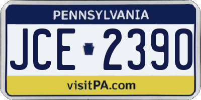 PA license plate JCE2390