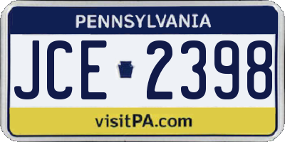 PA license plate JCE2398