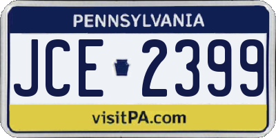PA license plate JCE2399