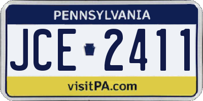 PA license plate JCE2411