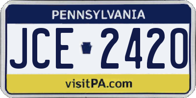 PA license plate JCE2420