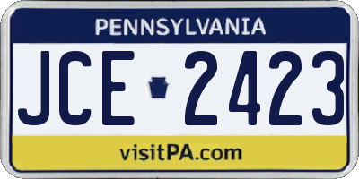 PA license plate JCE2423