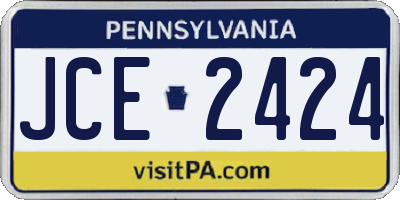 PA license plate JCE2424