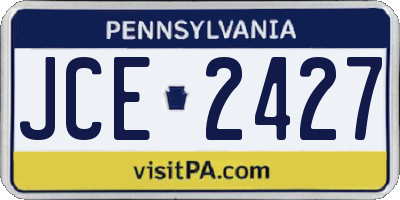 PA license plate JCE2427
