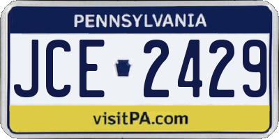 PA license plate JCE2429