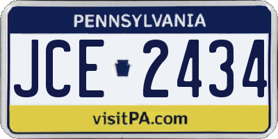 PA license plate JCE2434