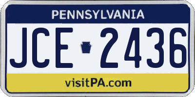 PA license plate JCE2436