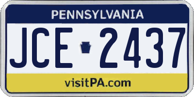 PA license plate JCE2437