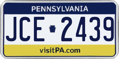 PA license plate JCE2439