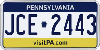 PA license plate JCE2443