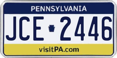 PA license plate JCE2446