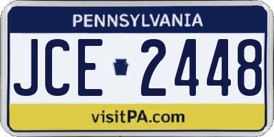 PA license plate JCE2448
