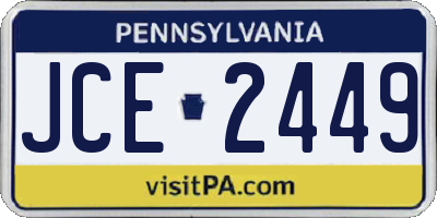 PA license plate JCE2449