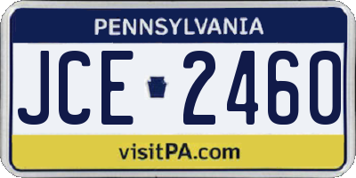 PA license plate JCE2460