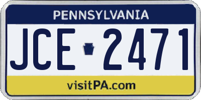 PA license plate JCE2471