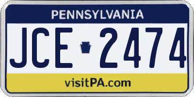 PA license plate JCE2474