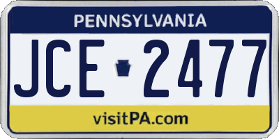 PA license plate JCE2477