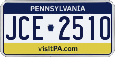 PA license plate JCE2510
