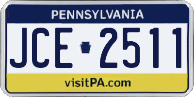 PA license plate JCE2511