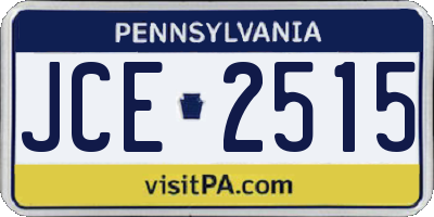 PA license plate JCE2515