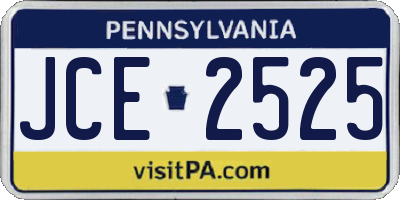 PA license plate JCE2525