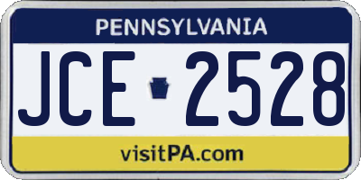 PA license plate JCE2528