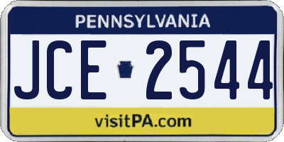 PA license plate JCE2544