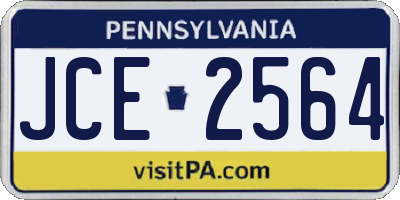 PA license plate JCE2564