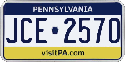 PA license plate JCE2570